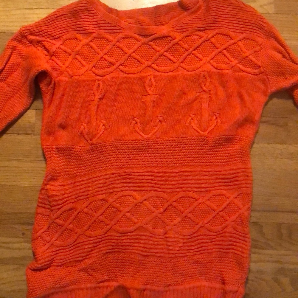 COPY - Talbots orange anchor sweater xl